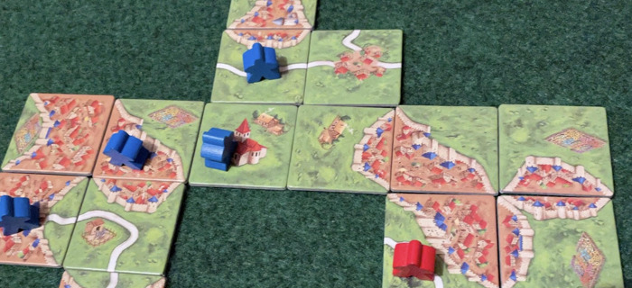 Claim your meeple then your land and you'll be ready to play