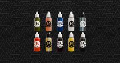 Header containing images of P3 paints in rainbow of colours