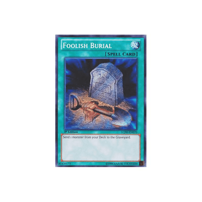 1st Edition Yugioh Card Yu-Gi-Oh! Foolish Burial Card (NKRT-EN028) - 1st Edition Platinum Rare From Noble Knights Of The Round Table YuGiOh Foolish Burial 1st Edition Yugioh Card Yu-Gi-Oh! Foolish Burial Card (NKRT-EN028) - 1st Edition Platinum Rare From Noble Knights Of The Round Table YuGiOh Foolish Burial