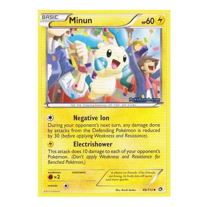 Pokemon Single Card B&W - LEGENDARY TREASURES (Reverse Holo) - 048/113 :  Minun | Chaos Cards