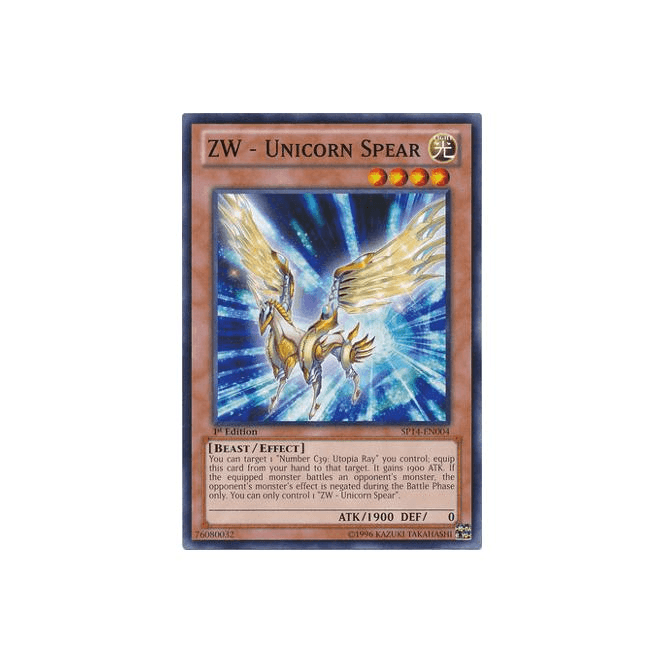Yu-Gi-Oh! Card SP14-EN004 ZW - Unicorn Spear (Starfoil Rare) | Chaos Cards Yu-Gi-Oh! Card SP14-EN004 ZW - Unicorn Spear (Starfoil Rare) | Chaos Cards
