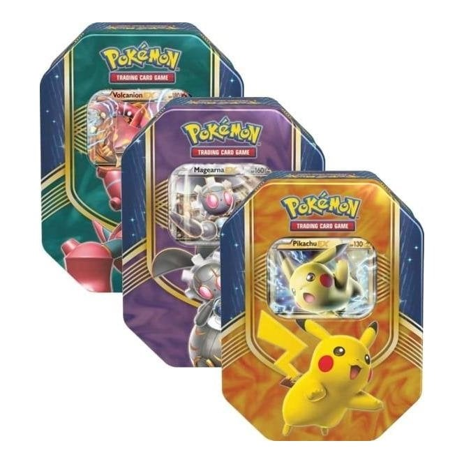 pokemon trading card game battle heart tin Pokemon TCG | Battle Heart Tins Unboxing (Pikachu-EX, Volcanion-EX, and Magearna-EX)