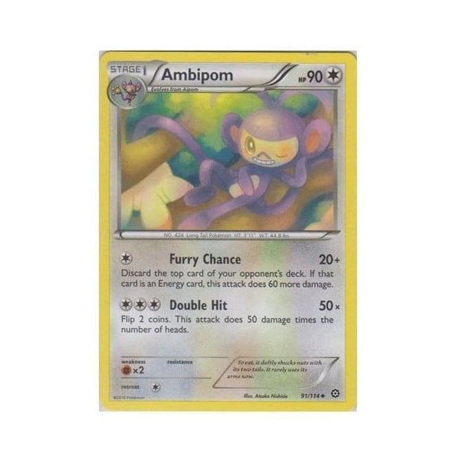Pokemon Single Card XY - STEAM SIEGE - 091/114 : Ambipom | Chaos Cards Pokemon Single Card XY - STEAM SIEGE - 091/114 : Ambipom | Chaos Cards