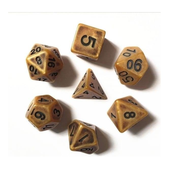 Legend Dice Dice Set 16mm Ancient Gold Chaos Cards