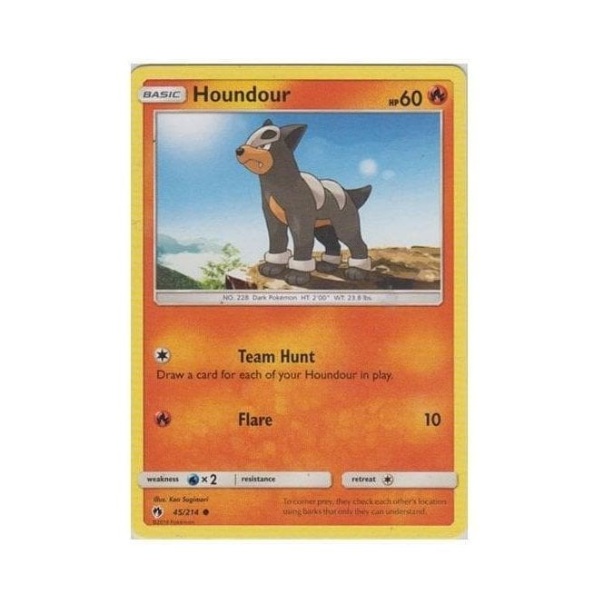 Pokemon Single Card SUN AND MOON - LOST THUNDER - 45/214 : Houndour | Chaos  Cards