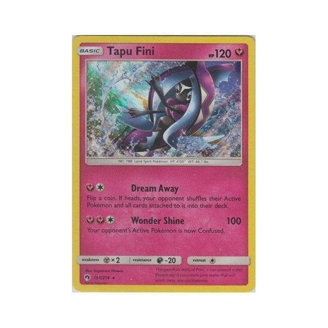Pokemon Single Card SUN AND MOON - LOST THUNDER (Reverse Holo) - 151/214 : Tapu  Fini | Chaos Cards