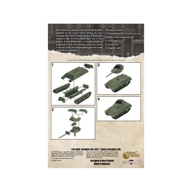Tanks Soviet Lend Lease M10 Tank Expansion - Miniature Game Unit For Tanks Board Game Core Set