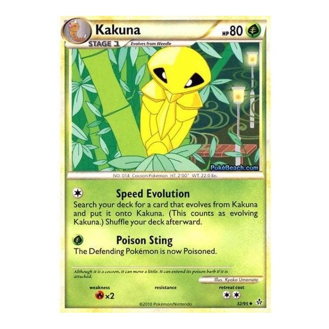 Pokemon Single Card HS UNLEASHED 32/95 Kakuna Chaos Cards