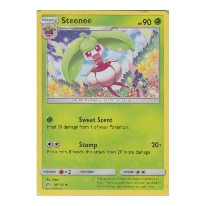 Pokemon Single Card SM - SUN & MOON BASE SET - 019/163 : Steenee | Chaos Cards Pokemon Single Card SM - SUN & MOON BASE SET - 019/163 : Steenee | Chaos Cards