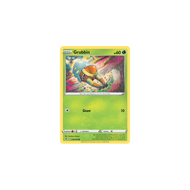 Grubbin : SWORD AND SHIELD - REBEL CLASH 016/192 - Pokemon Single Card Grubbin : SWORD AND SHIELD - REBEL CLASH 016/192 - Pokemon Single Card