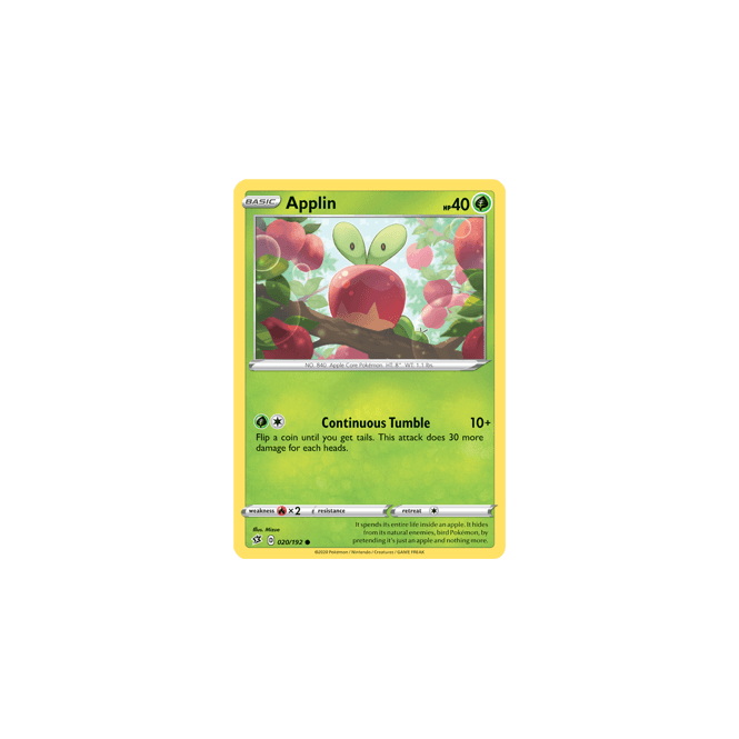 Applin : SWORD AND SHIELD - REBEL CLASH 020/192 - Pokemon Single Card