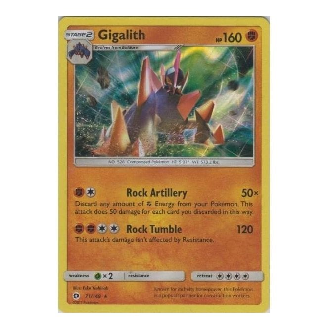 Pokemon Single Card SM - SUN & MOON BASE SET (Reverse Holo) - 071/163 :  Gigalith | Chaos Cards