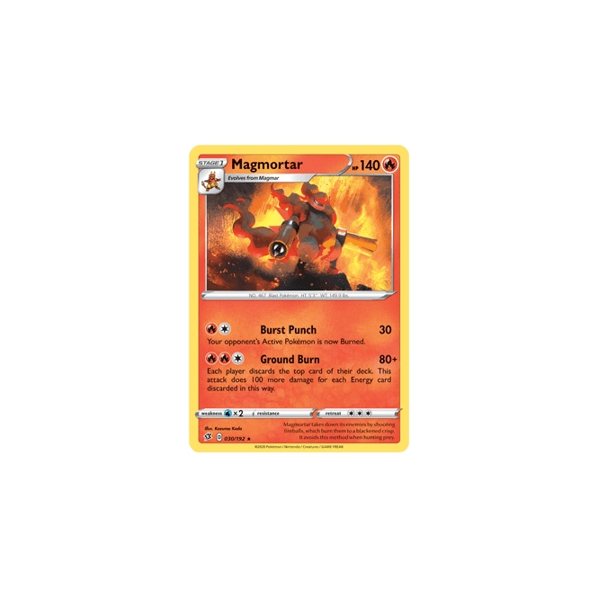 Magmortar : SWORD AND SHIELD - REBEL CLASH 030/192 - Pokemon Single Card