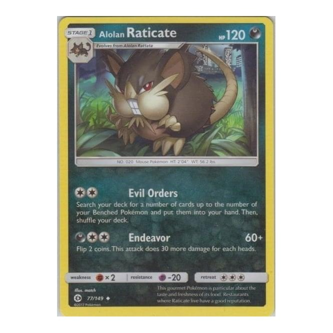 alolan raticate pokemon card Pokmon Rattata Evolution Evolves from Alolan Rattata Type Pokemon Single Card SM -