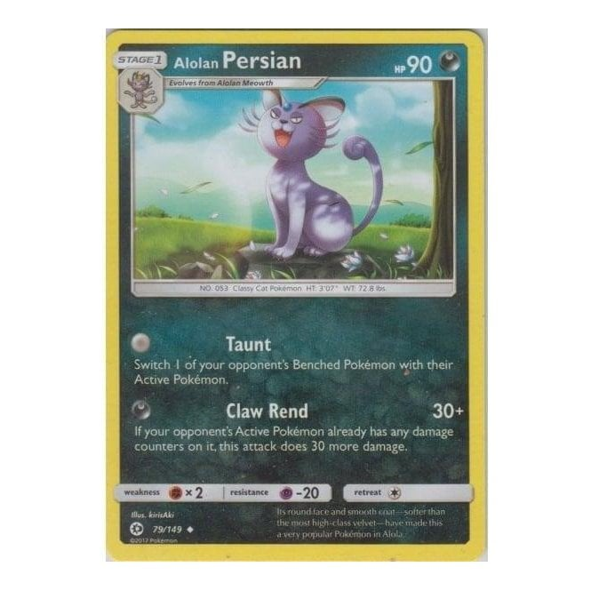 Pokemon Single Card SM - SUN & MOON BASE SET - 079/163 : Alolan Persian | Chaos Cards Pokemon Single Card SM - SUN & MOON BASE SET - 079/163 : Alolan Persian | Chaos Cards