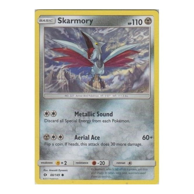 Pokemon Single Card SM - SUN & MOON BASE SET - 088/163 : Skarmory | Chaos Cards 088 163 pokemon