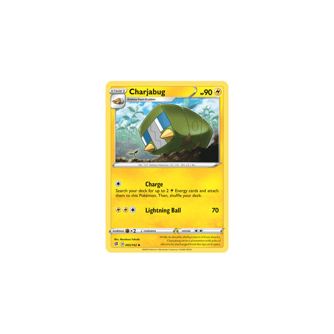 Charjabug SWORD AND SHIELD REBEL CLASH 065 192 Pokemon Single Card charjabug-sword-and-shield-rebel-clash-065-192-pokemon-single-card