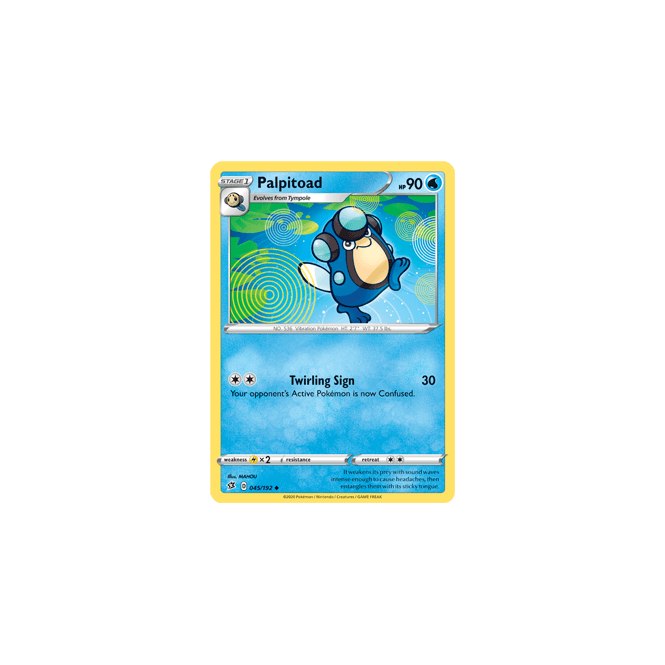 Palpitoad (REVERSE HOLO) : SWORD AND SHIELD - REBEL CLASH 045/192 - Pokemon  Single Card