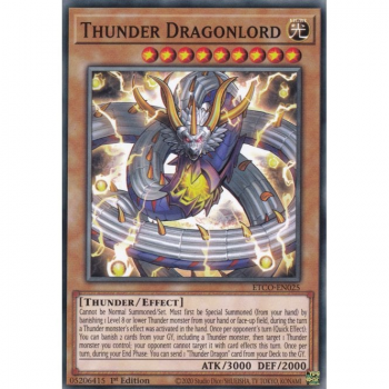 Thunder Dragonlord (Common) : ETCO-EN025 - Yu-Gi-Oh! Single Card