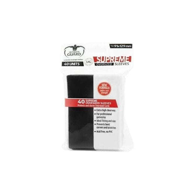 Ultimate Guard Supreme Sleeves Oversized Black (40) | Chaos Cards Ultimate Guard Supreme Sleeves Oversized Black (40) | Chaos Cards
