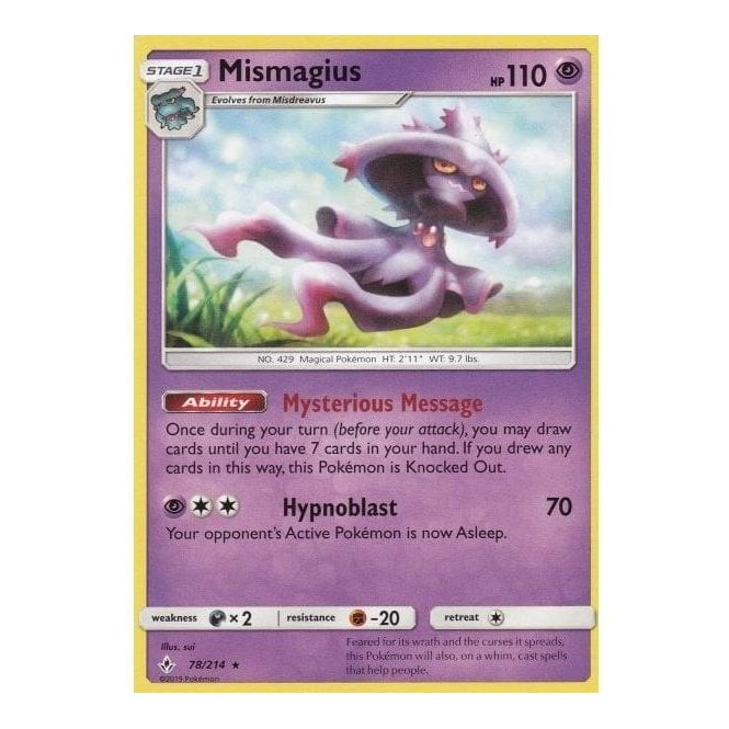 Pokemon Single Card SUN AND MOON - UNBROKEN BONDS (Reverse Holo) - 78/234 : Mismagius | Chaos Cards Pokemon Single Card SUN AND MOON - UNBROKEN BONDS (Reverse Holo) - 78/234 : Mismagius | Chaos Cards
