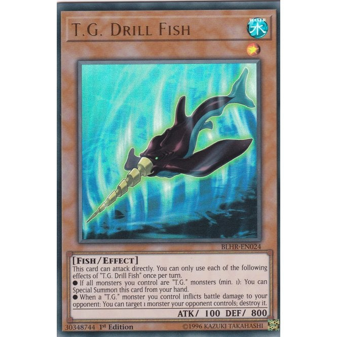 Yu-Gi-Oh! Card BLHR-EN024 T.G. Drill Fish (Ultra Rare) | Chaos Cards Yu-Gi-Oh! Card BLHR-EN024 T.G. Drill Fish (Ultra Rare) | Chaos Cards