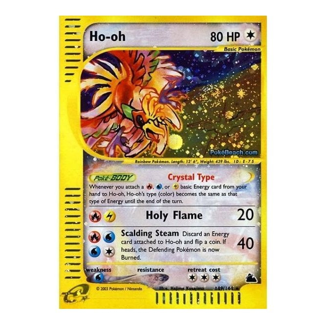 Pokemon Single Card Skyridge Reverse Holo 149 144 Ho Oh Chaos Cards Pokemon Single Card Skyridge Reverse Holo 149 144 Ho Oh Chaos Cards