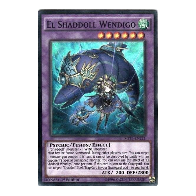 Yu-Gi-Oh! El Shaddoll Wendigo Super Rare Card - MP15-EN221 - 1st Edition From Mega Pack 2015