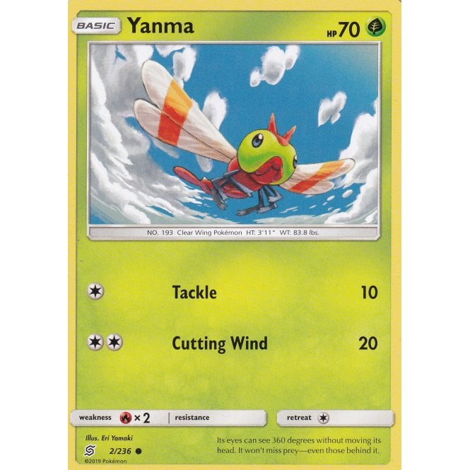 Pokemon Single Card Sun and Moon Unified Minds 02/236 Yanma