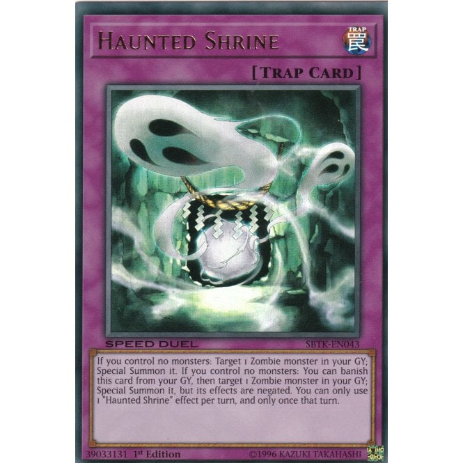 Yu-Gi-Oh! Haunted Shrine Card - Ultra Rare 1st Edition, SBTK-EN043, Speed Duel Trials Of The Kingdom