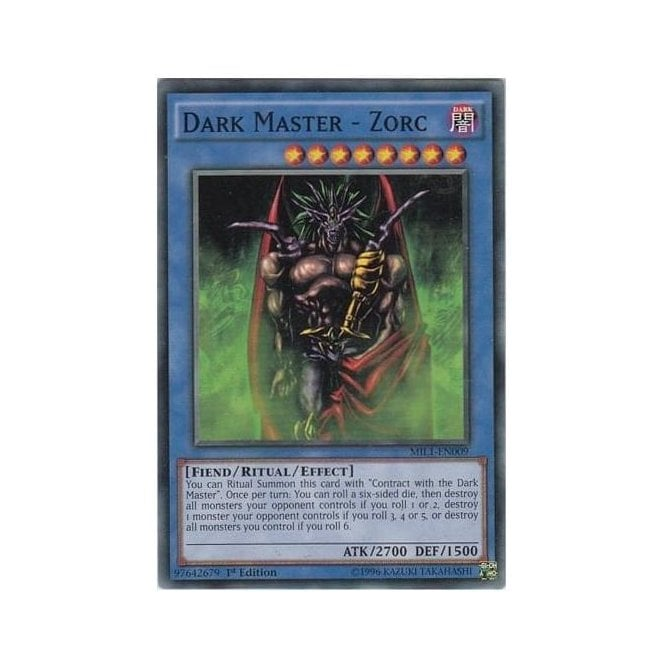dark master yugioh card 1st edition Magician (A) - SBC1-ENA01 - Common You must also offer monsters whose total Level Stars equal 8 or more as a Tribute from the field or your hand Dark Magic Attack - SS01-ENA11