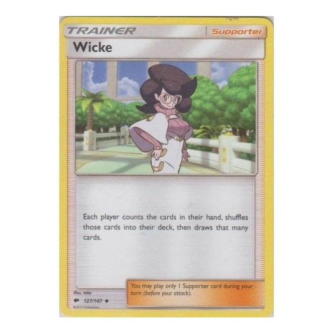 pokemon card wicke Sun & Moon Burning Shadows - - 147/147 then draws that many cards 127/147 Wicke Pokemon TCG Burning
