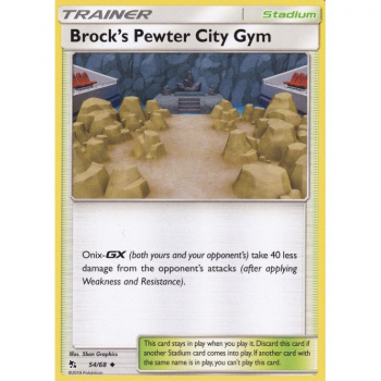 Brock's Pewter City Gym : SUN AND MOON - HIDDEN FATES 54/68 - Pokemon Single Card