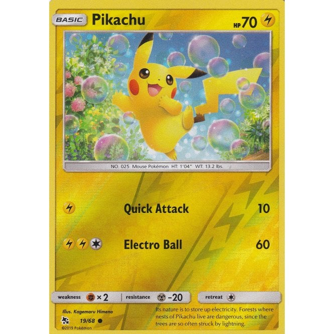 Pokemon Single Card Sun and Moon - Hidden Fates - 19/68 Pikachu | Chaos  Cards