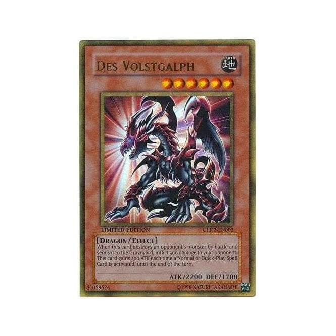 yugioh card des volstgalph PGLD-EN061 Genesis TCG EARTH Dragon/Effect Monster Level Des Volstgalph (Yugioh) - 3D
