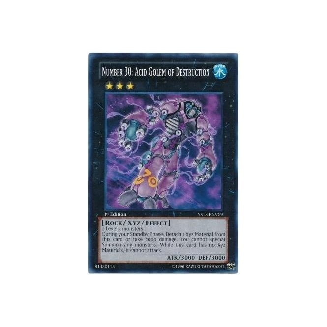 YuGiOh! Card YS13ENV09 Number 30 Acid Golem of Destruction Chaos Cards