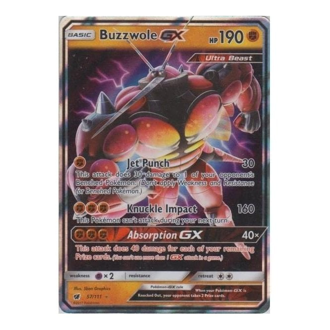 Pokemon Single Card SUN AND MOON - CRIMSON INVASION - 057/111 : Buzzwole GX  | Chaos Cards