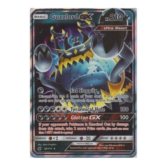 guzzlord gx pokemon card Hyper Rare - 116/111 - Crimson Invasion discard the top 10 cards of your deck Guzzlord ex (Deluxe Pack: ex
