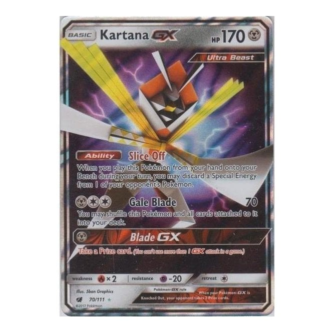 Pokemon Single Card SUN AND MOON - CRIMSON INVASION - 070/111 : Kartana GX  | Chaos Cards