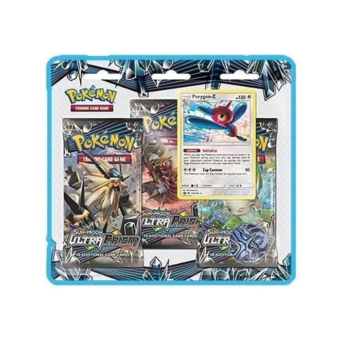 Pokemon 3 Pack Blister : Porygon-Z - Sun and Moon Ultra Prism | Chaos Cards