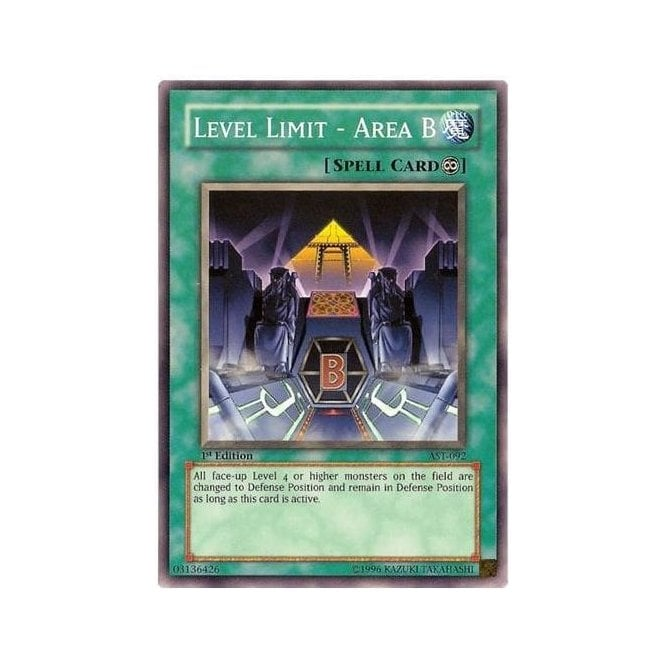 YuGiOh! Card ASTEN092 Level Limit Area B Chaos Cards