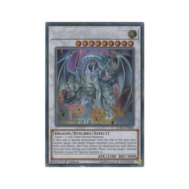 Yu-Gi-Oh! Card LCKC-EN066 Azure-Eyes Silver Dragon (Secret Rare) | Chaos Cards Yu-Gi-Oh! Card LCKC-EN066 Azure-Eyes Silver Dragon (Secret Rare) | Chaos Cards