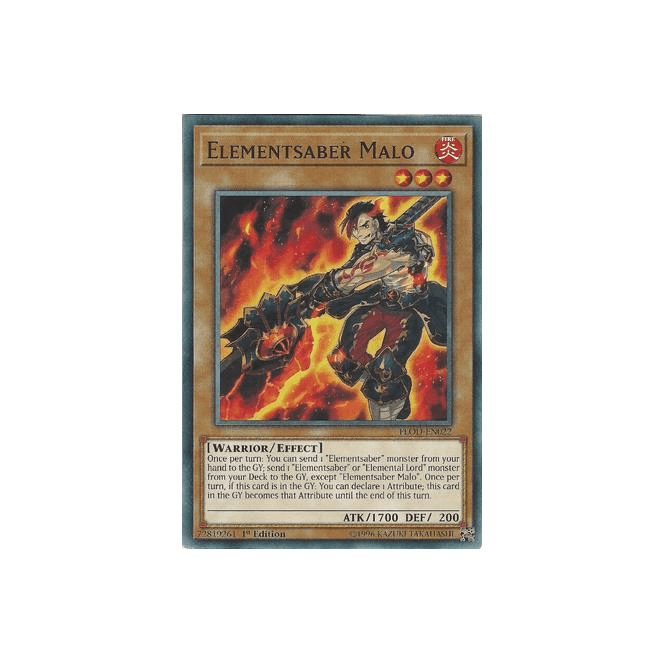 Yu-Gi-Oh! Card FLOD-EN022 Elementsaber Malo (Common) | Chaos Cards Yu-Gi-Oh! Card FLOD-EN022 Elementsaber Malo (Common) | Chaos Cards