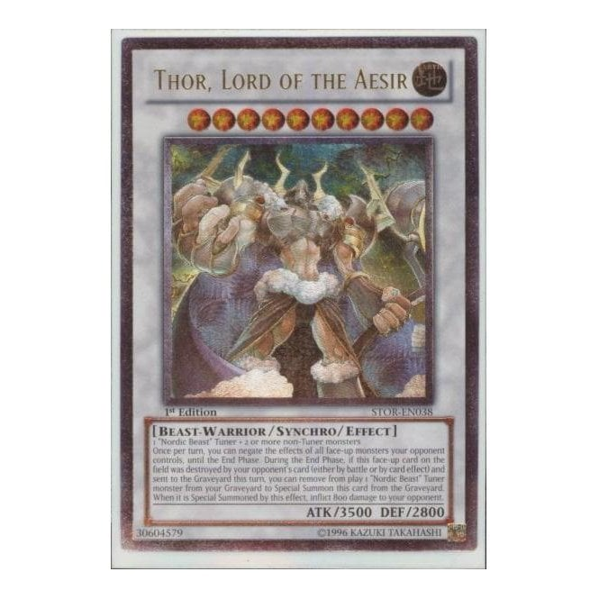 Yu-Gi-Oh! Card STOR-EN038 Thor, Lord of the Aesir (Ultimate Rare)