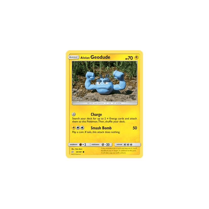 alolan geodude pokemon card - Sun & Moon - Team Up - - 35/181 20 Retreat Cost Alolan Geodude Team Up Pokmon