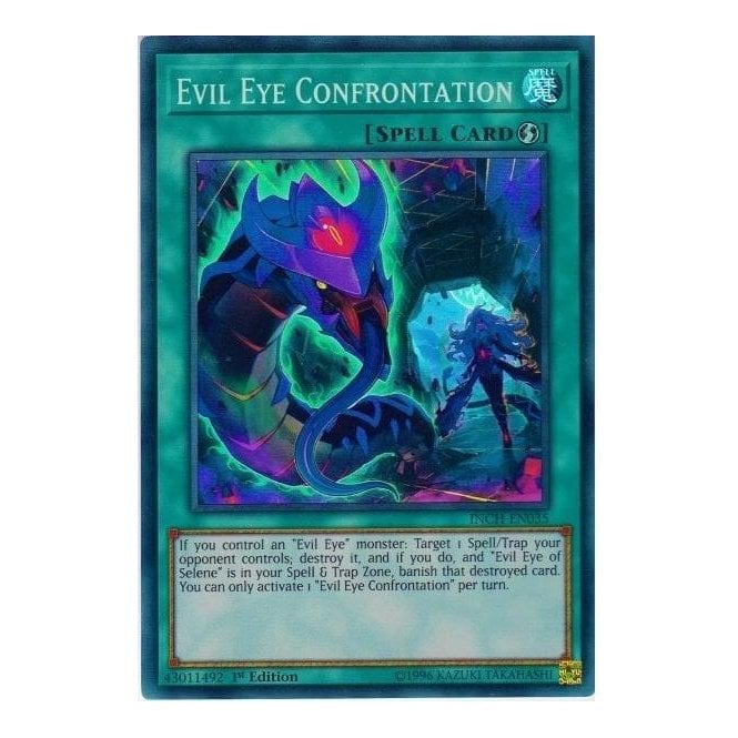 Yu-Gi-Oh! Card INCH-EN035 Evil Eye Confrontation (Super Rare) | Chaos Cards Yu-Gi-Oh! Card INCH-EN035 Evil Eye Confrontation (Super Rare) | Chaos Cards