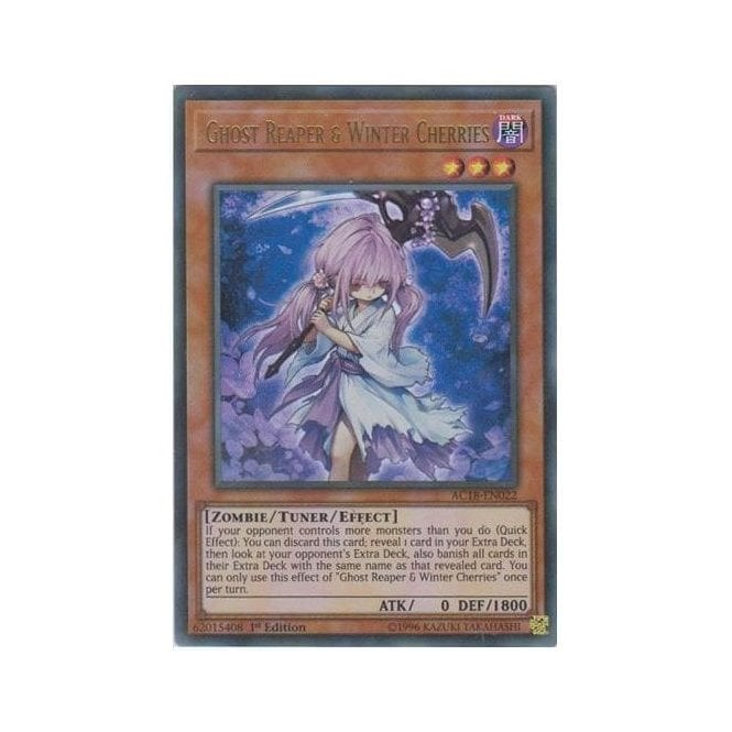 Yu Gi Oh Card Ac18 En022 Ghost Reaper Winter Cherries Ultra Rare Chaos Cards Yu Gi Oh Card Ac18 En022 Ghost Reaper Winter Cherries Ultra Rare Chaos Cards