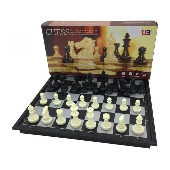 U3 Folding Chess & Checkers travel set (Black/White) Chaos Cards