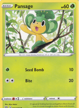 Pansage : SWORD AND SHIELD - DARKNESS ABLAZE 006/189 - Pokemon Single Card