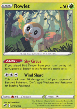 Rowlet : SWORD AND SHIELD - DARKNESS ABLAZE 011/189 - Pokemon Single Card